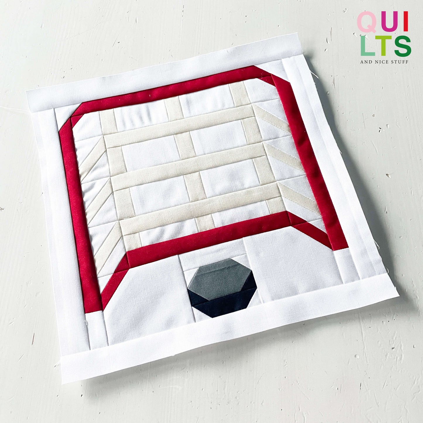 Eishockey Tor – PDF Quilt Block Anleitung