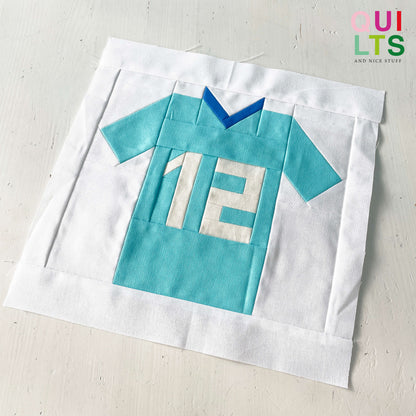 Fußball Trikot mit veränderbaren Nummern – PDF Quilt Block Anleitung