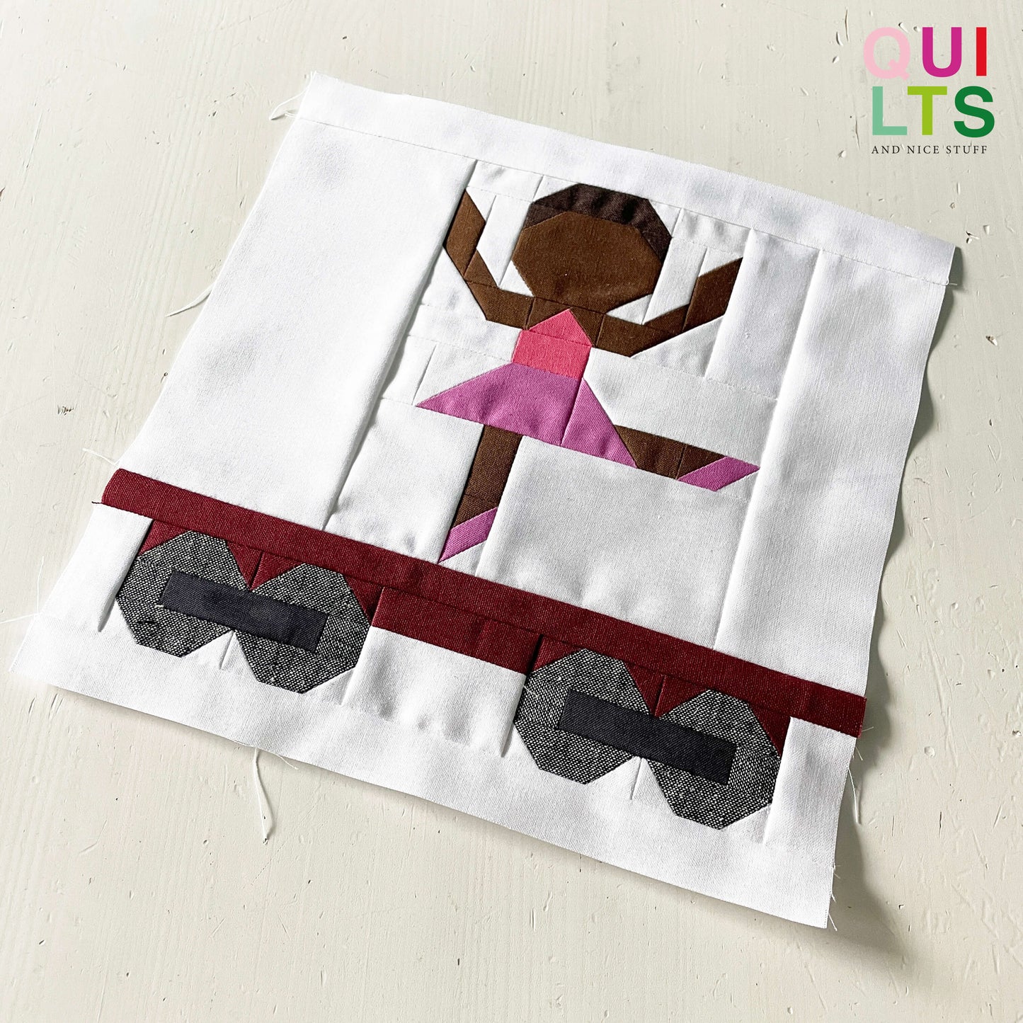 Zirkus-Balletttänzerin-Waggon – PDF Quilt Block Anleitung