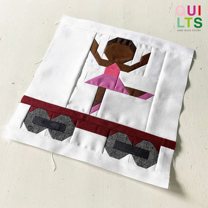 Zirkus-Balletttänzerin-Waggon – PDF Quilt Block Anleitung