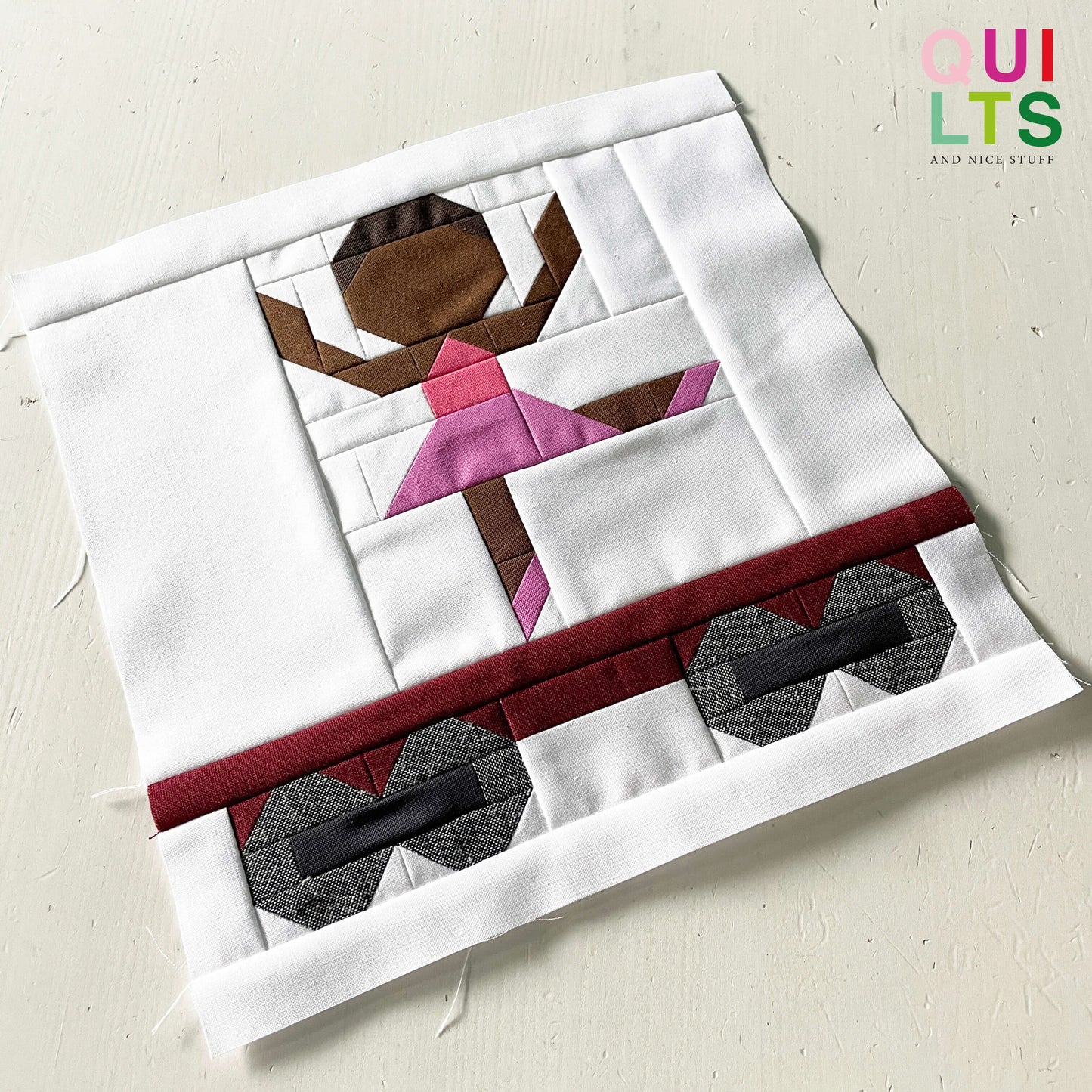 Zirkus-Balletttänzerin-Waggon – PDF Quilt Block Anleitung