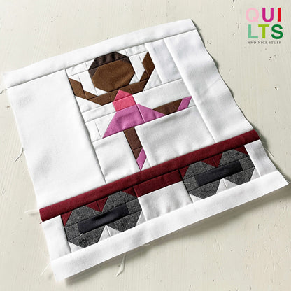 Zirkus-Balletttänzerin-Waggon – PDF Quilt Block Anleitung