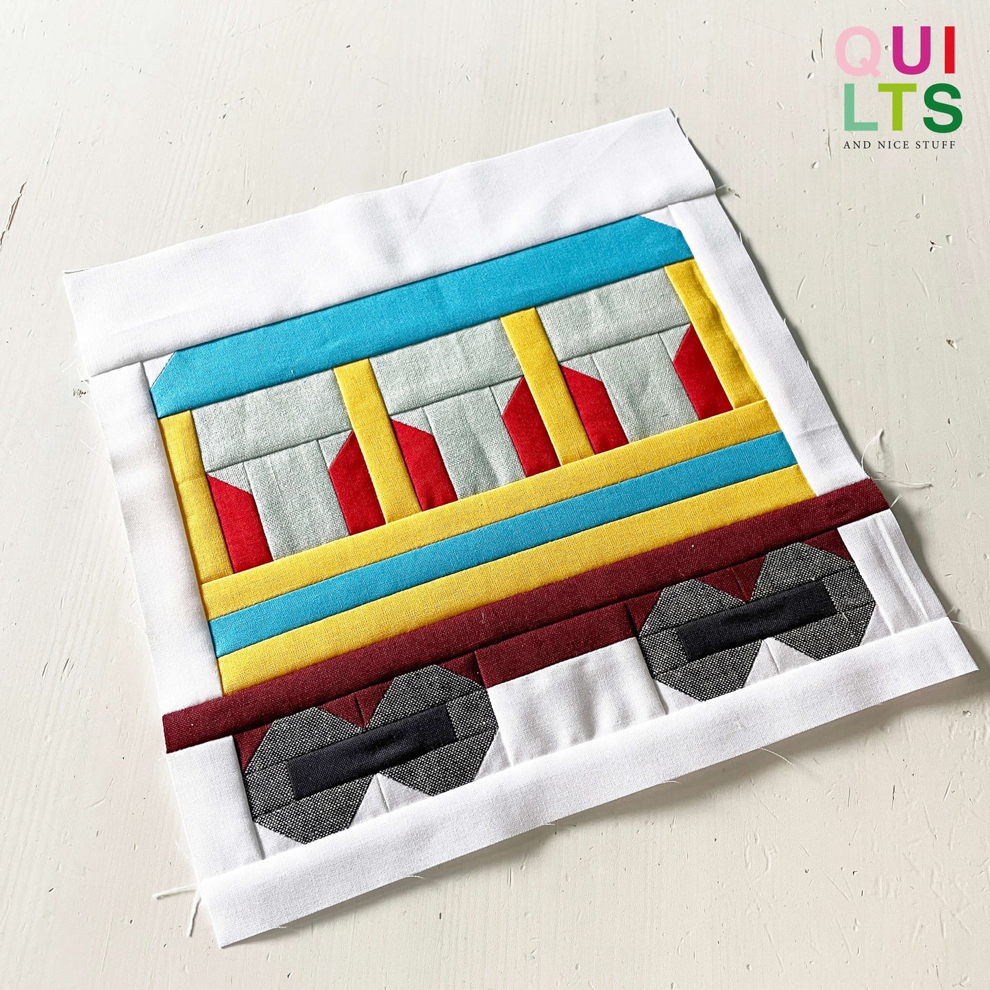 Zirkus-Personenwaggon – PDF Quilt Block Anleitung