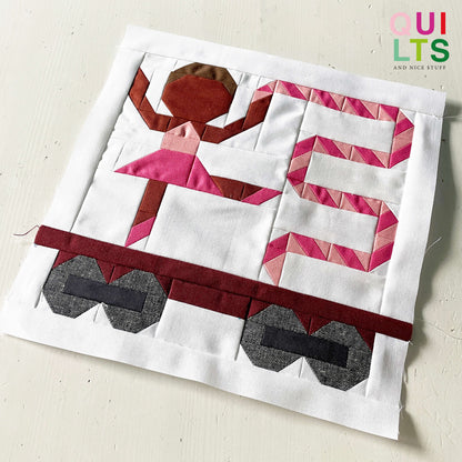 Zirkus-Bändertänzerin-Waggon – PDF Quilt Block Anleitung