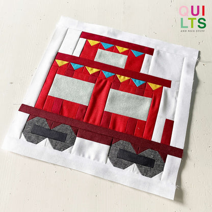 Zirkus-Schlafwaggon  – PDF Quilt Block Anleitung