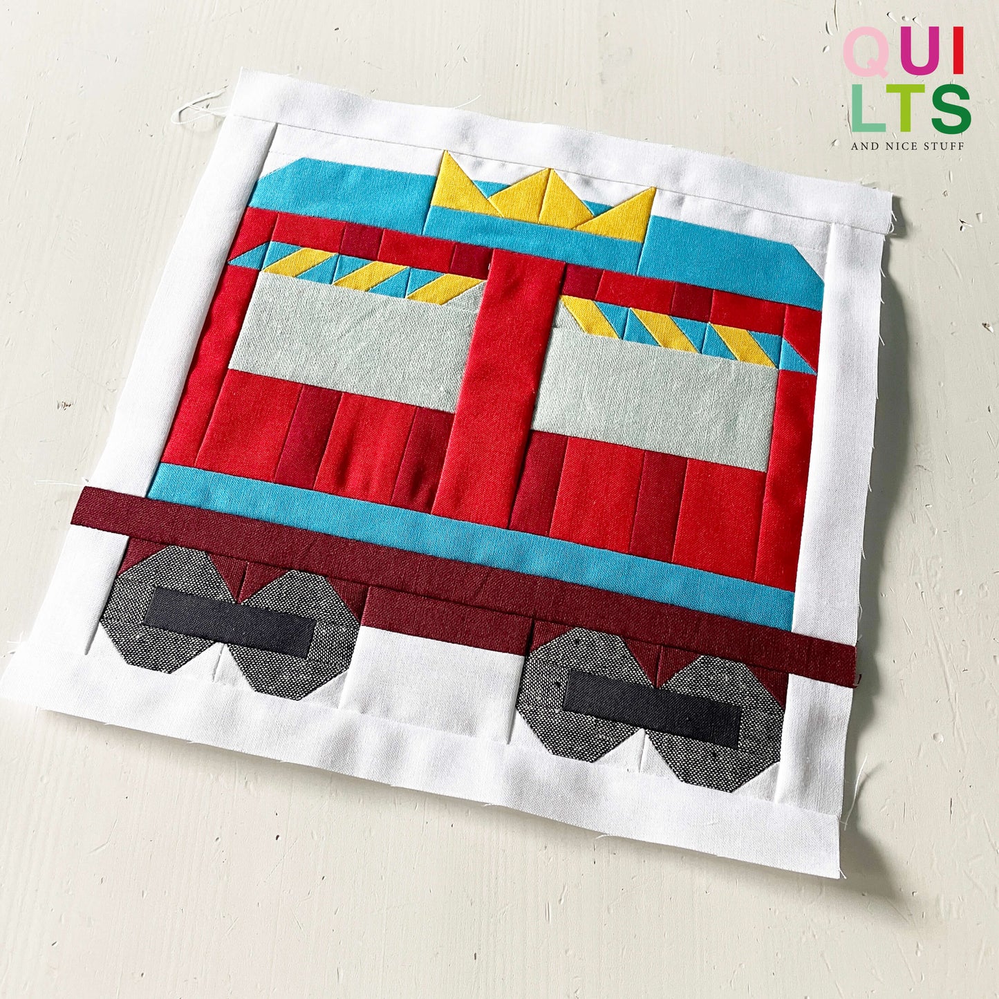 Zirkus-Kassenwaggon – PDF Quilt Block Anleitung