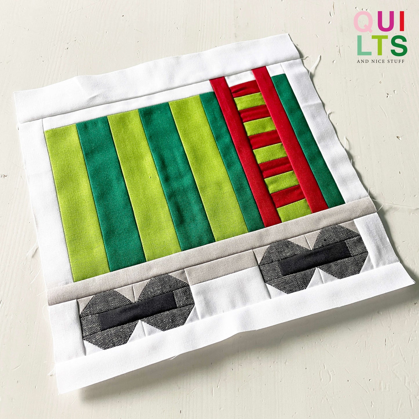 Stahlcontainerwaggon – PDF Quilt Block Anleitung