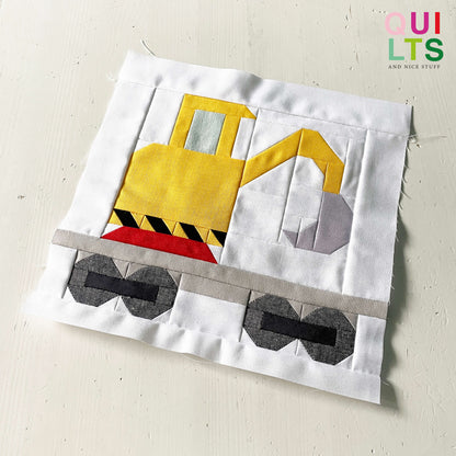 Baggerwaggon – PDF Quilt Block Anleitung