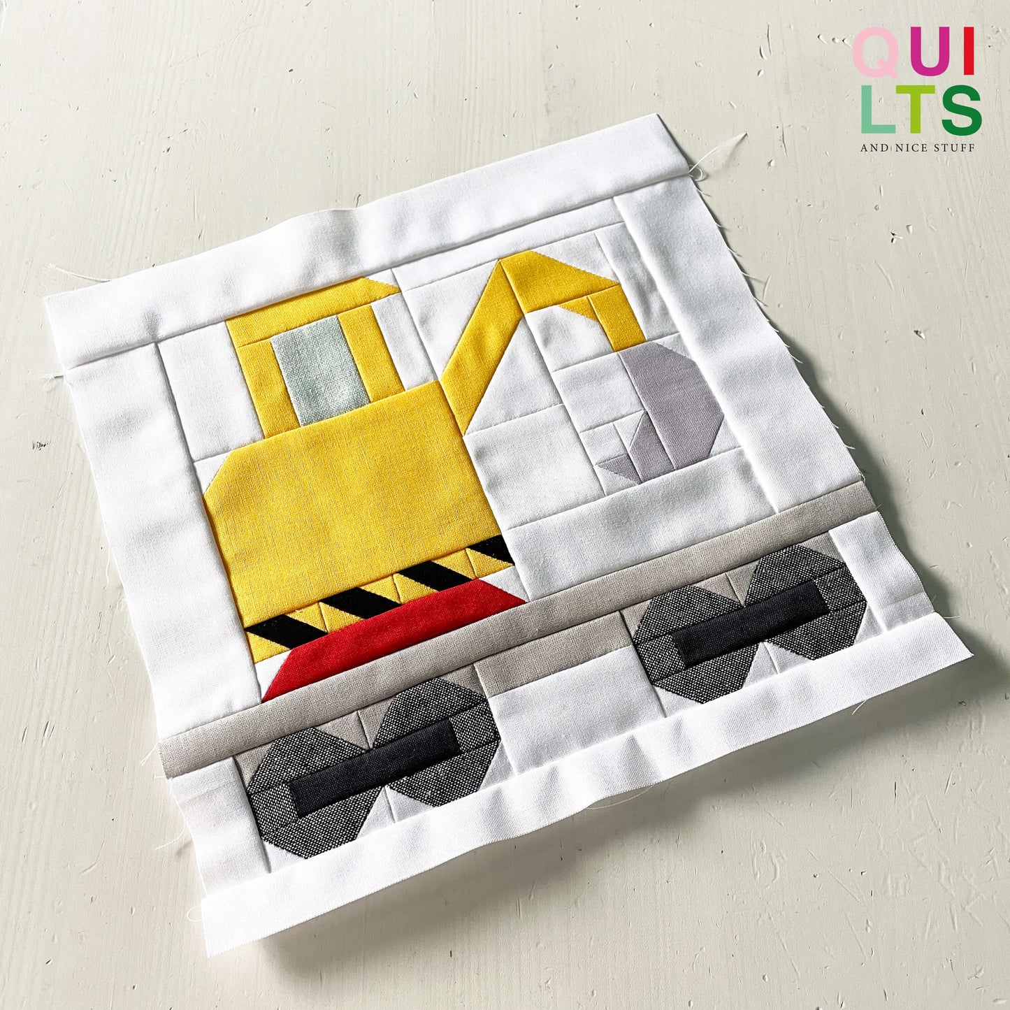 Baggerwaggon – PDF Quilt Block Anleitung