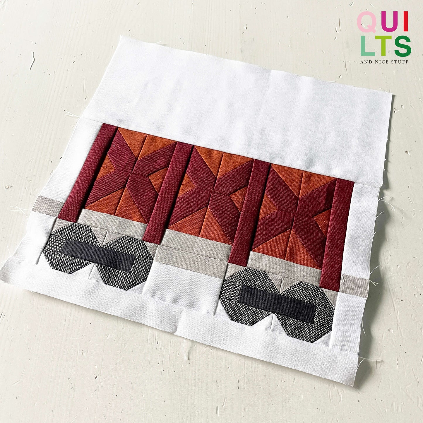 Flachstahlwaggon – PDF Quilt Block Anleitung