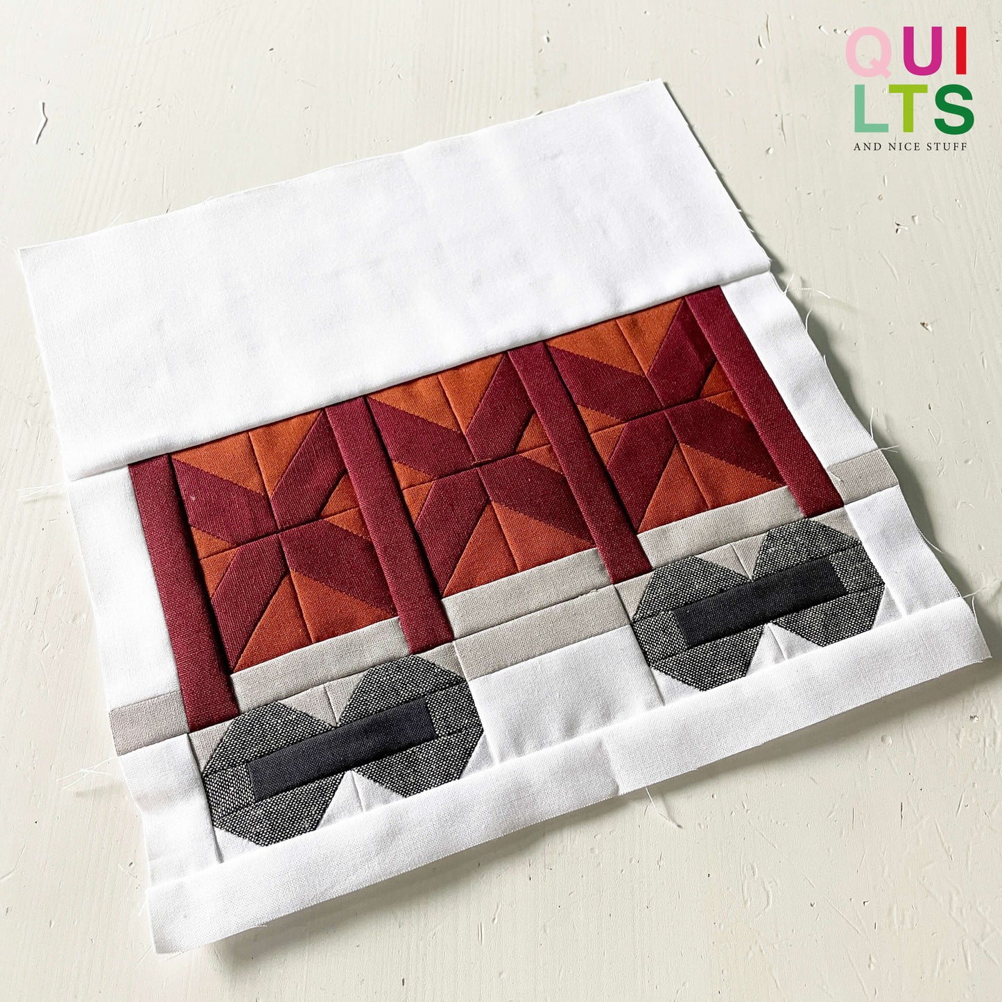 Flachstahlwaggon – PDF Quilt Block Anleitung