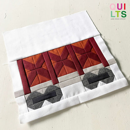Flachstahlwaggon – PDF Quilt Block Anleitung