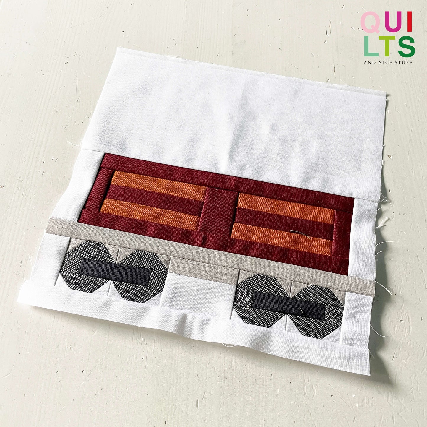 Flachtransportwaggon – PDF Quilt Block Anleitung