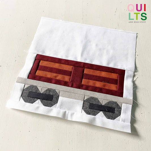 Flachtransportwaggon – PDF Quilt Block Anleitung