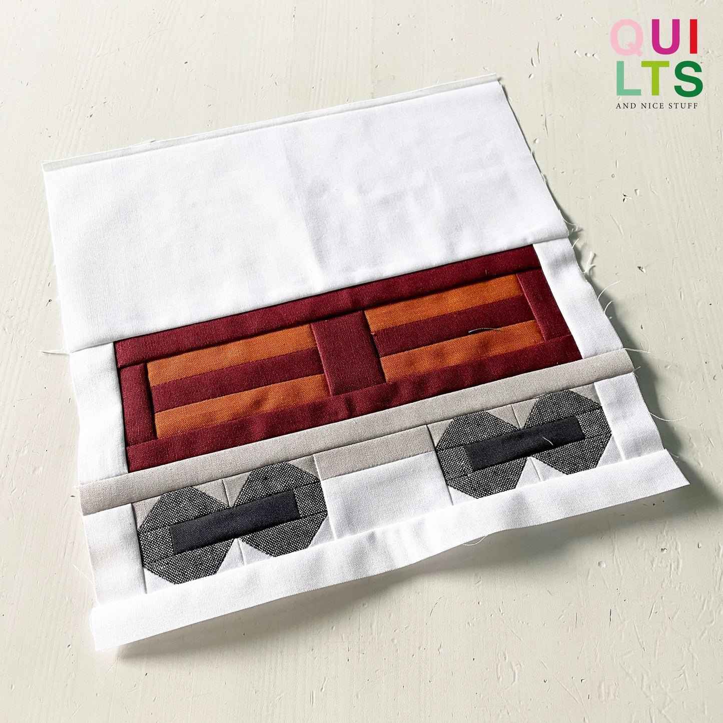 Flachtransportwaggon – PDF Quilt Block Anleitung