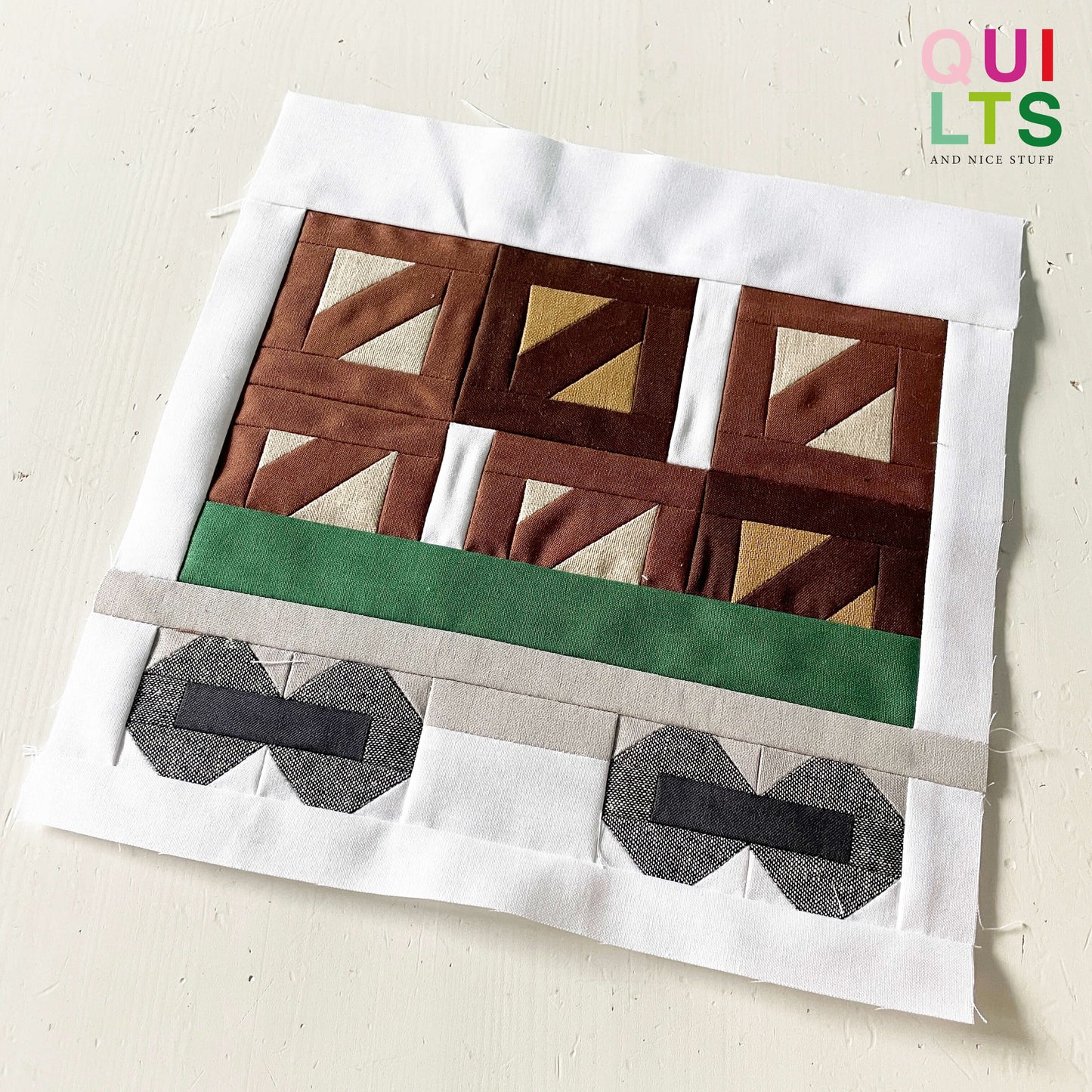 Ladekistenwaggon – PDF Quilt Block Anleitung