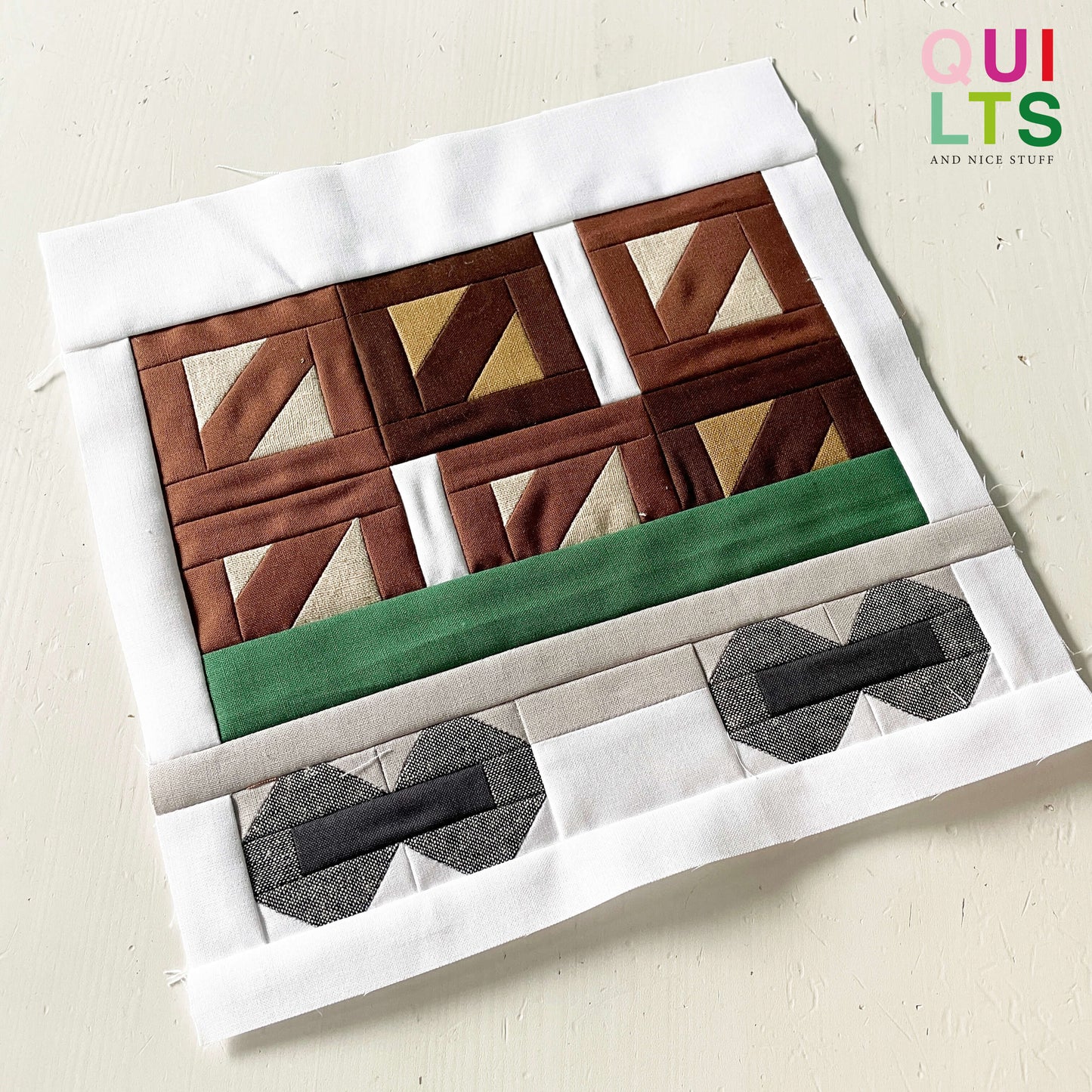 Ladekistenwaggon – PDF Quilt Block Anleitung