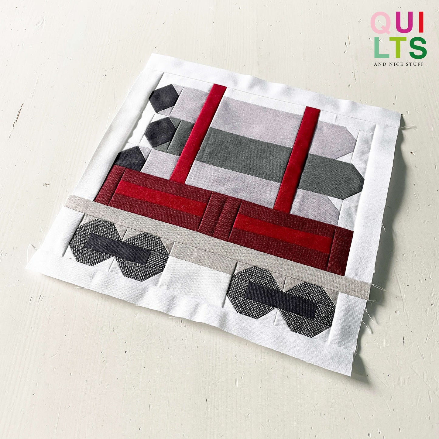 Stahlrohrwaggon – PDF Quilt Block Anleitung