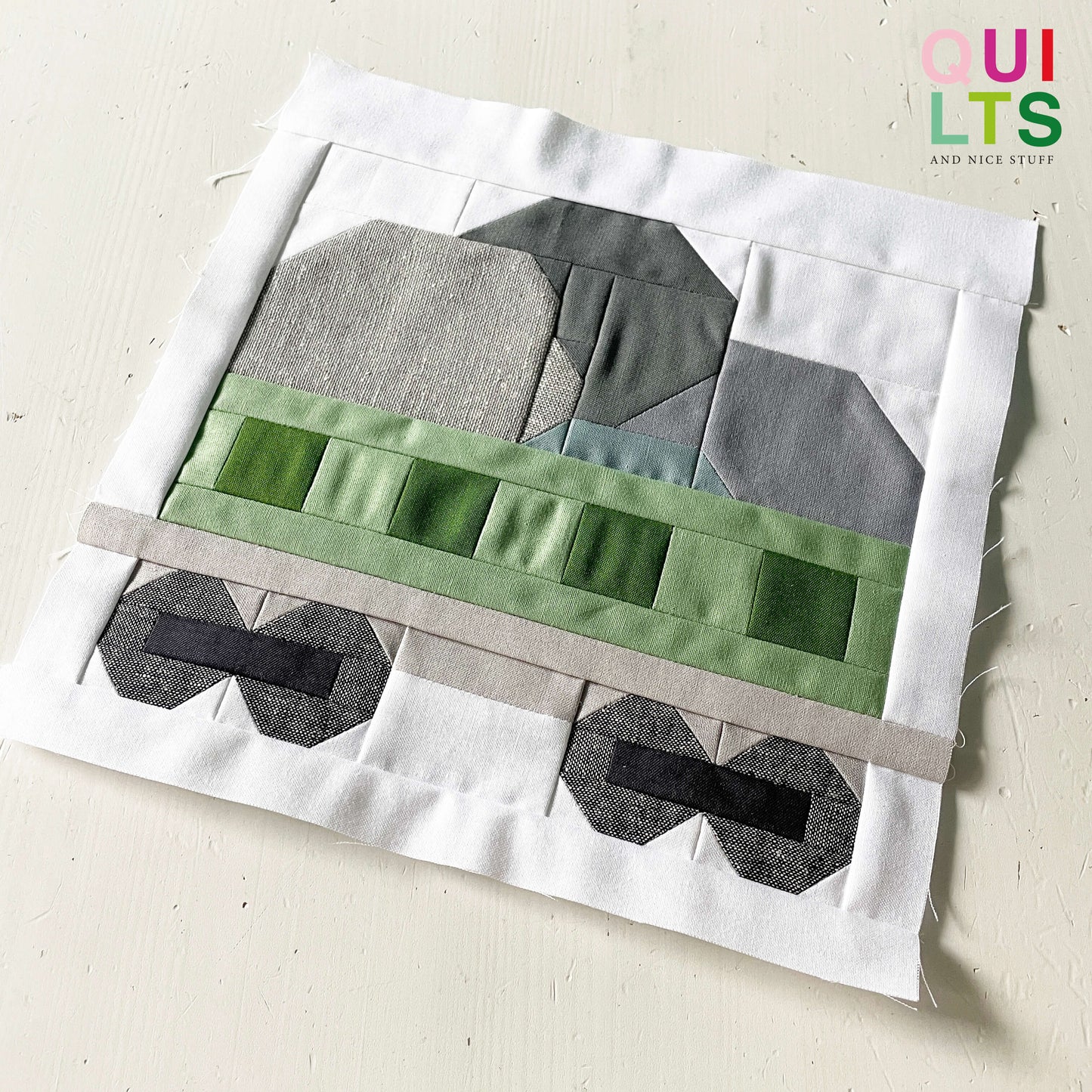 Steinwaggon – PDF Quilt Block Anleitung