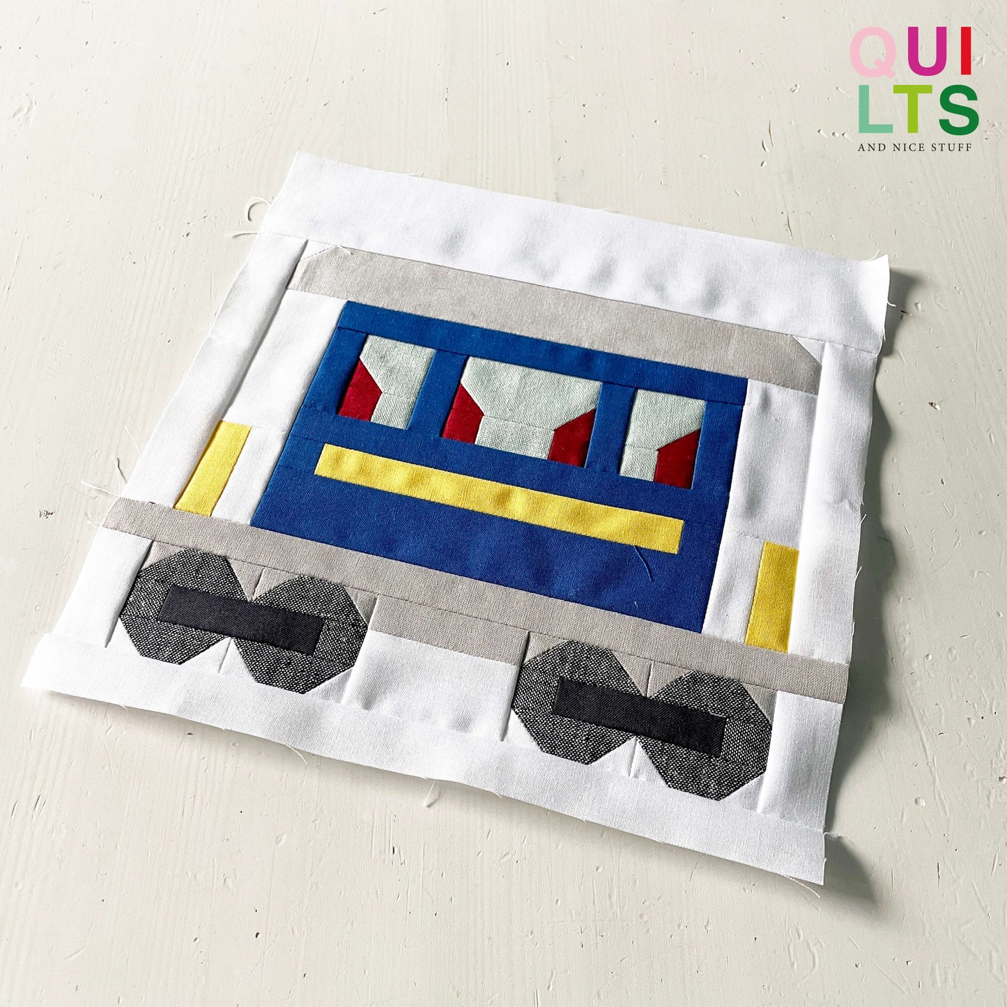 Vintage-Personenwaggon – PDF Quilt Block Anleitung