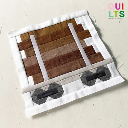 Waggon mit Baumstämmen – PDF Quilt Block Anleitung