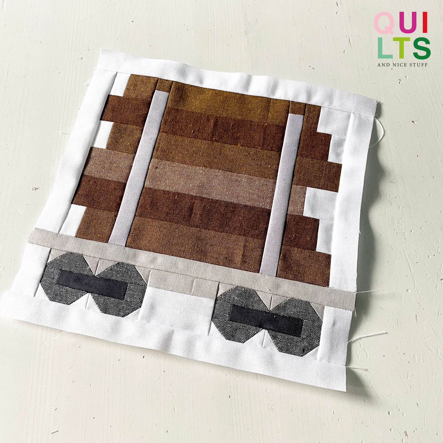 Waggon mit Baumstämmen – PDF Quilt Block Anleitung