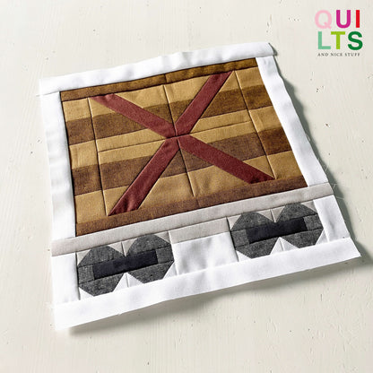 Holzcontainerwaggon – PDF Quilt Block Anleitung