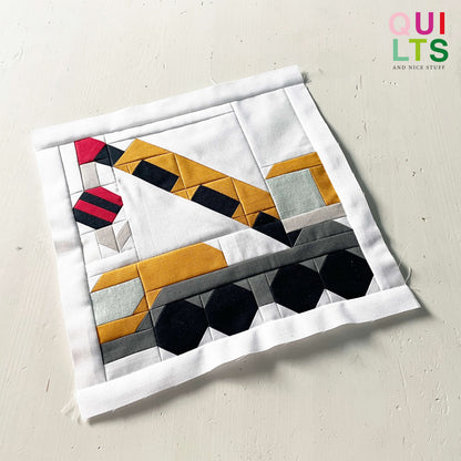 Mobile Construction Crane – PDF Quilt Block Pattern