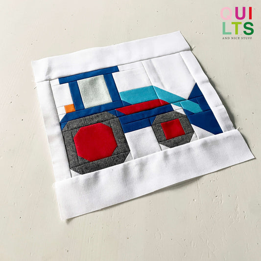 Traktor Frontlader – PDF Quilt Block Anleitung