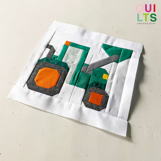Traktor Frontlader oben – PDF Quilt Block Anleitung