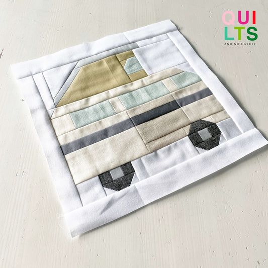 Van mit schrägem Dach – PDF Quilt Block Anleitung