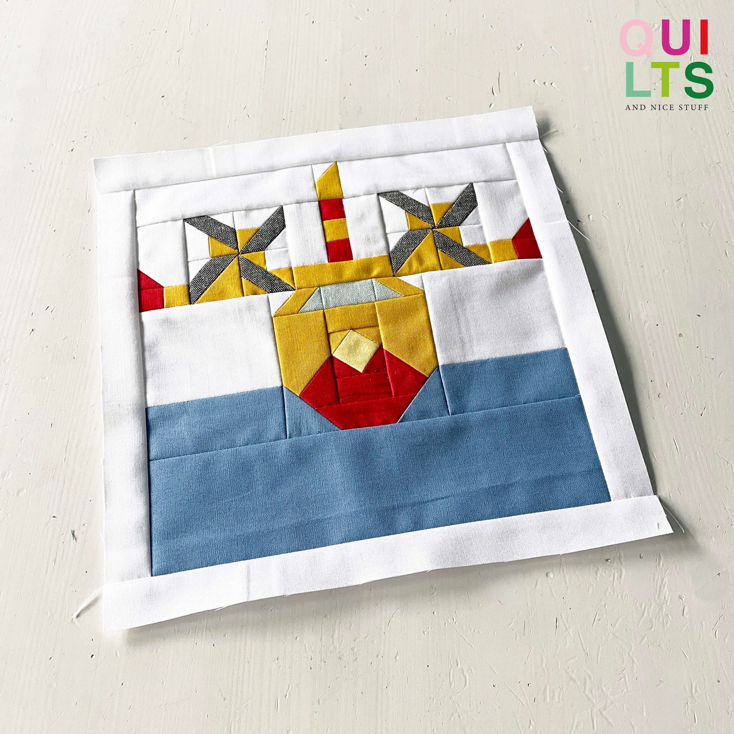 Water Scooper Plane front – PDF Quilt Block Pattern