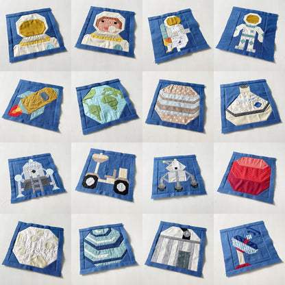 PDF Anleitungspaket – 30 Weltraum Quilt Blöcke