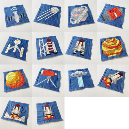 PDF Anleitungspaket – 30 Weltraum Quilt Blöcke