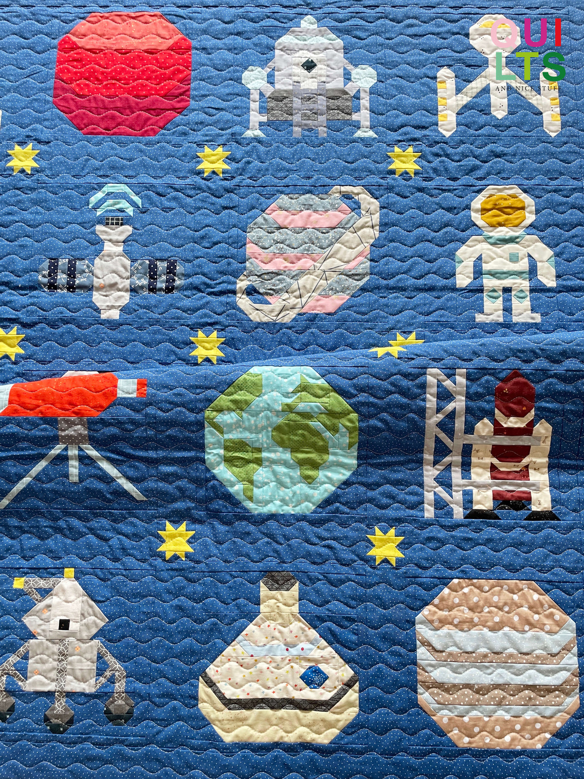 PDF Anleitungspaket – 30 Weltraum Quilt Blöcke