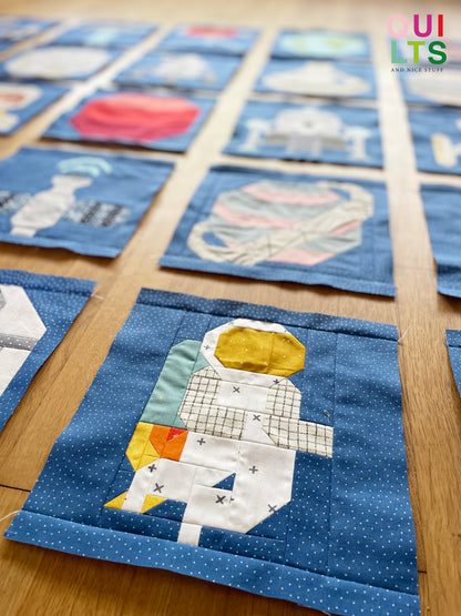 Astronaut in Space – PDF Quilt Block Pattern