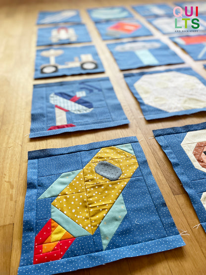 Blue Rocket – PDF Quilt Block Pattern