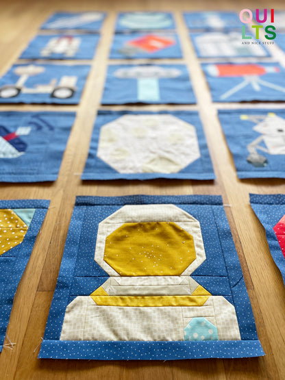 Astronaut Head Visor Closed – PDF Quilt Block Pattern