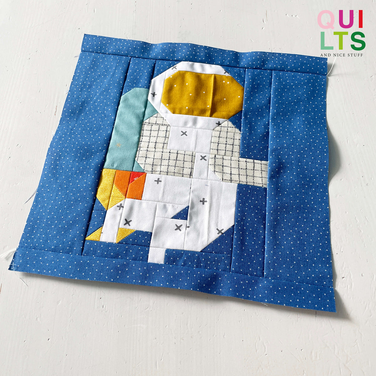 Astronaut in Space – PDF Quilt Block Pattern