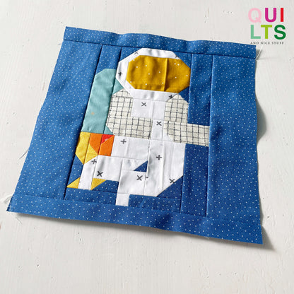 Astronaut in Space – PDF Quilt Block Pattern