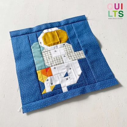 Astronaut in Space – PDF Quilt Block Pattern