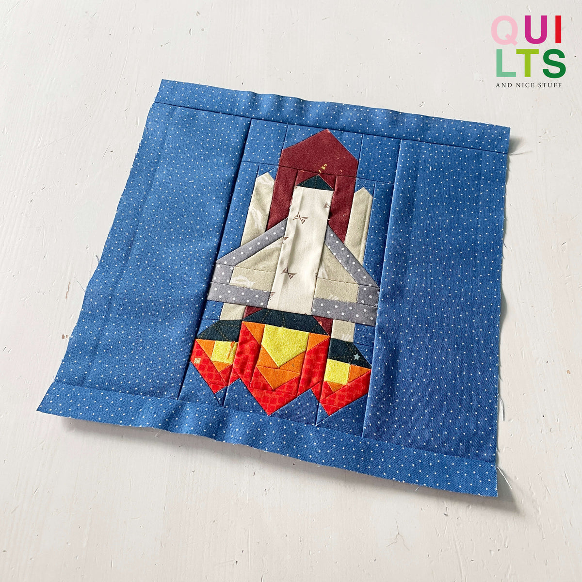 Space Shuttle Liftoff 2 – PDF Quilt Block Pattern