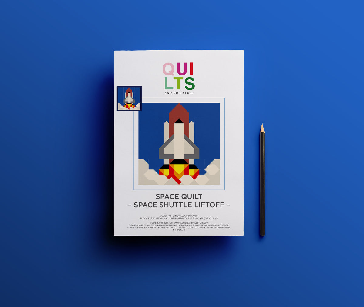 Space Shuttle Liftoff 1 – PDF Quilt Block Pattern