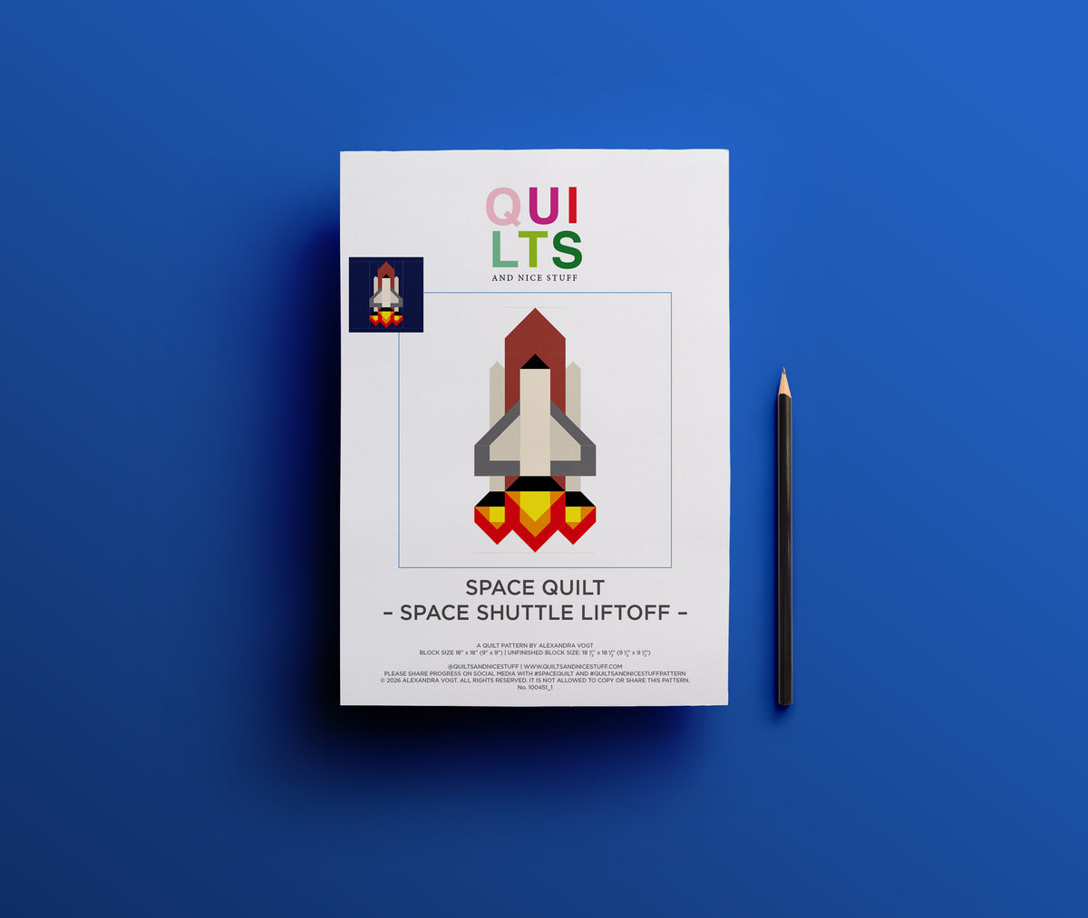 Space Shuttle Liftoff 2 – PDF Quilt Block Pattern