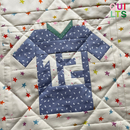 Fußball Trikot mit veränderbaren Nummern – PDF Quilt Block Anleitung