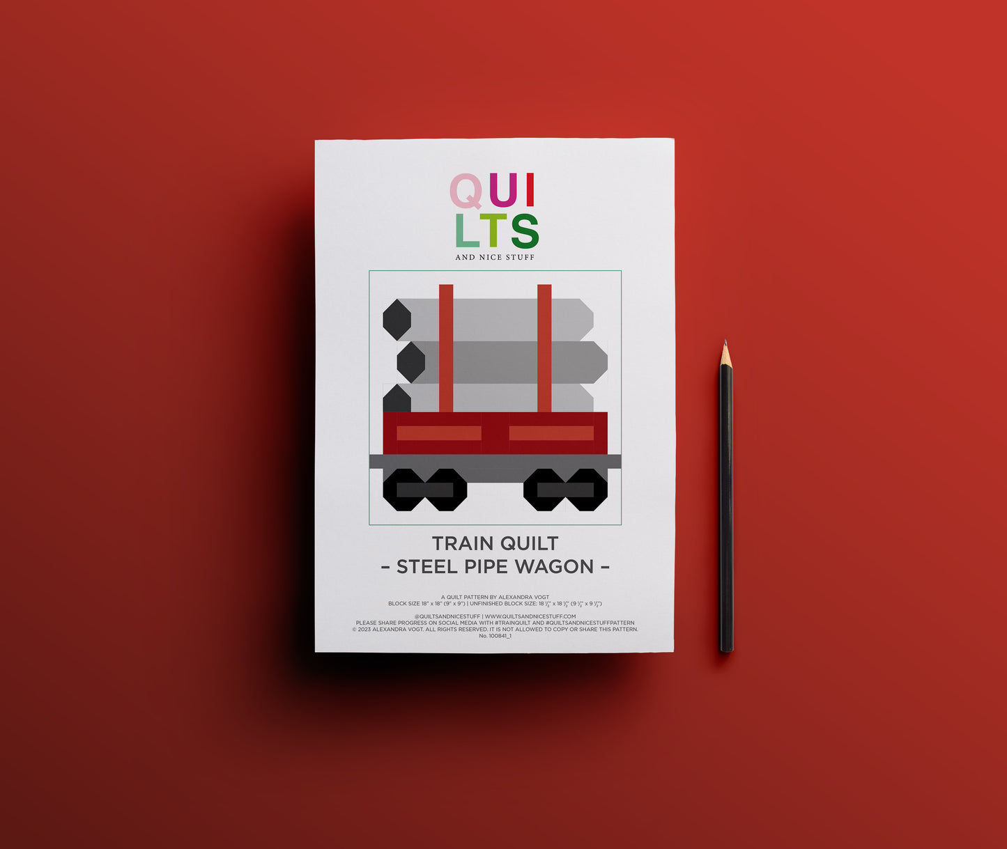 Stahlrohrwaggon – PDF Quilt Block Anleitung