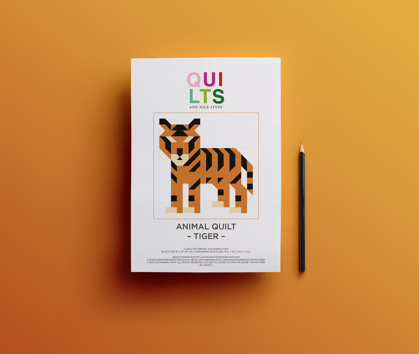 Tiger – PDF Quilt Block Pattern