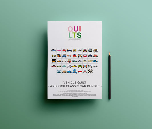 43 Classic Car Quilt Block Bundle – PDF Pattern