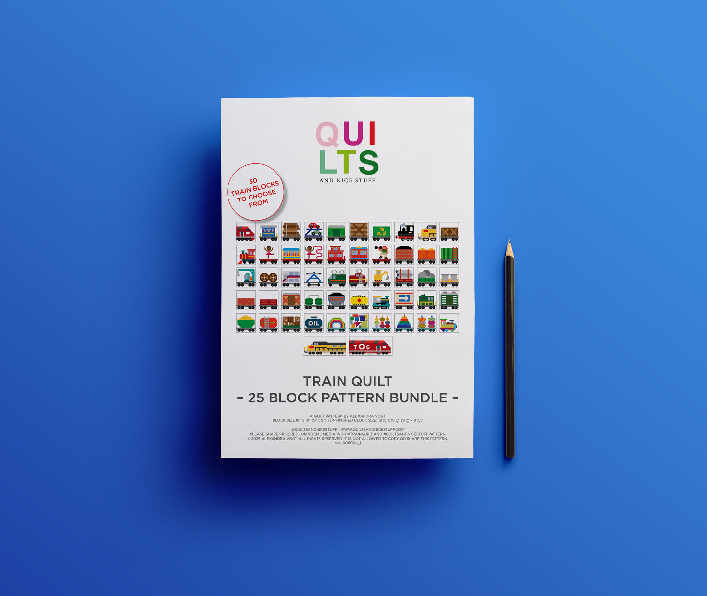 PDF Anleitungspaket – 25 Zug Blöcke, individuelle Auswahl