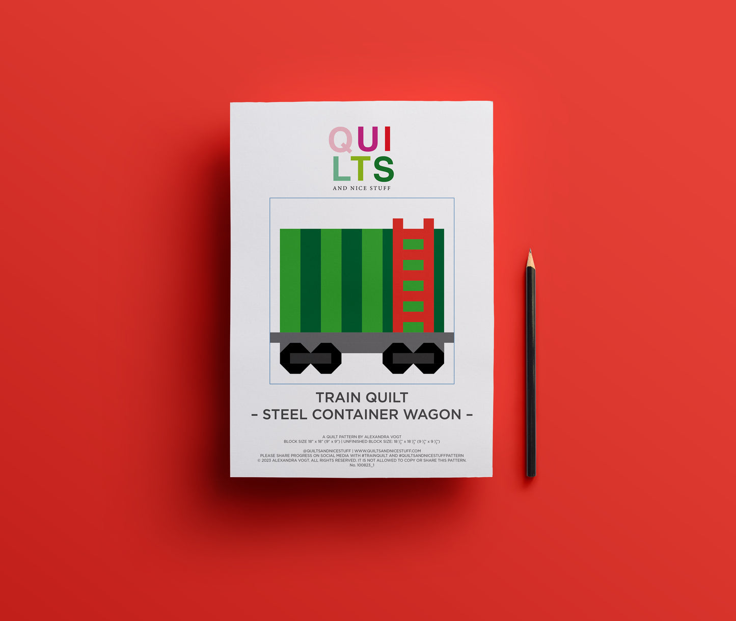Stahlcontainerwaggon – PDF Quilt Block Anleitung
